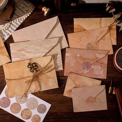 92 Pieces Mini Stationery Paper Envelopes and Sealing Sticker Set, 60 cream