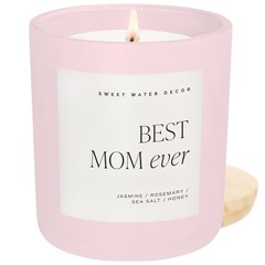 Sweet Water Decor Best Mom Ever Scented Candles – Soy Pink Jar,