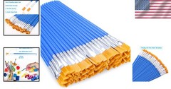 Versatile 50 Pcs Flat Paint Brushes – Perfect for Detailed or Broad Strokes