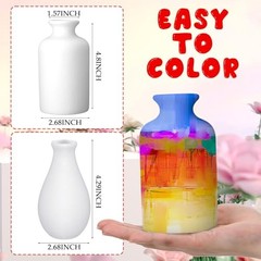 Singhoow 4 Sets Ceramics to Paint Vase DIY Your Own Ceramic Art White