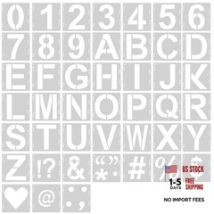 4″ Letter Stencils, Numbers and Punctuation Marks, 45 Pcs Letter Stencils