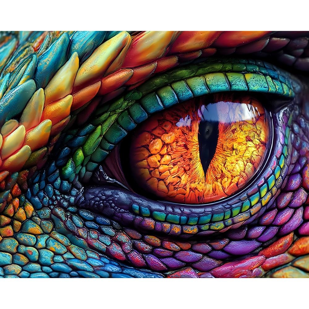 Paint by Numbers Kit for Adults Beginners, Dragon Eyes Color by Number Kits DIY