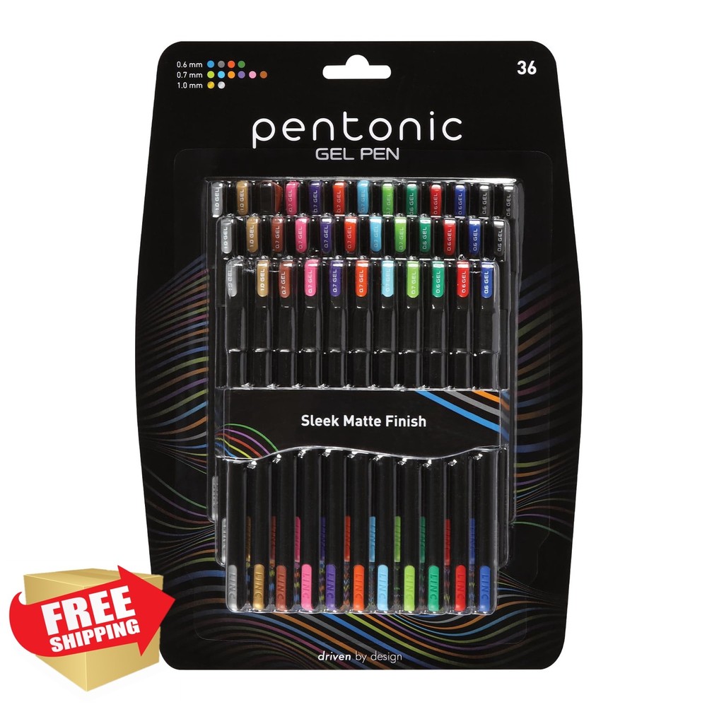 Pentonic Gel Pens 36 Count Assorted Colors