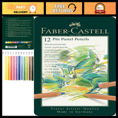 Assorted Pastel Pencils Set in Metal Tin – 12 Pack, Art Supplies for Artists