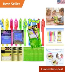 Invisible Ink Pens for Kids, 10-Pack UV Blacklight Pens with Activity Cards &…