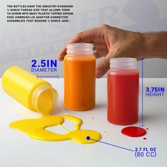 10 Airbrush 2.7oz Plastic Jar Bottles 60° Angle Adaptor Lid Assembly Connector
