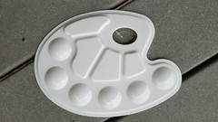 Artist Plastic Paint Palette Trays with 10 wells ~ White Plastic 9 x 7 inches