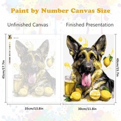 Lemon Dog Paint by Numbers Kit, Funny Dog Paint by Numbers for Adults WE022