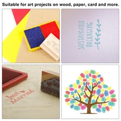 Craft Ink Pads for Stamps, 2 Pcs Washable Finger Print Ink Pad Rainbow, Brown