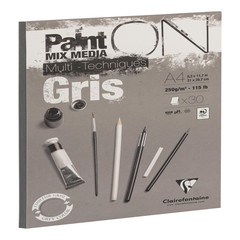 Clairefontaine 975809C Painton Grey Paper Pad 250 G A4 30 Sheets