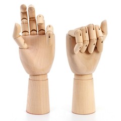 2 Pack 11.4″ Wooden Hand Model, Artist Drawing Figure with Posable Fingers, M…