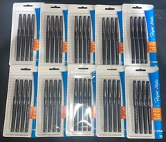 LOT of 10 Paper Mate Flair Felt Pens Medium Point Black Ink 84344 ( 4 Count)