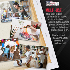 5-Pack Bulk Stretched Canvas for Painting 4 X 4 Inch, Gallery Depth 1-1/2″ Profi