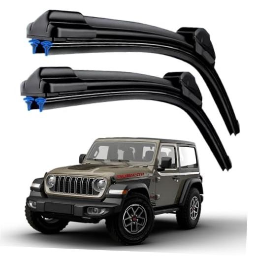 Dual Rubber Blade Windshield Wipers For 2025 2024 2023 2022 2021 Jeep Wrangler
