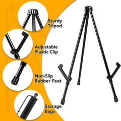 AROIC 3 Pack 14” Tabletop Easels, Black Steel Table Top Easels for Display, Adj