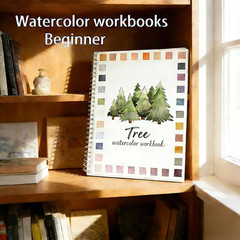 Watercolor Workbooks,16 Spiral-Bound Pages Dispersed Watercolor Workbook for Beg