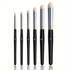 6Pcs Professional Dry Brush Set with Solid Wood Handle and Aluminum Collar, Suit