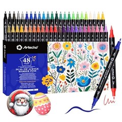 Acrylic Paint Markers Acrylic Paint Pens with Brush Tip and Fine Tip 48 Colors
