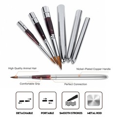Kolinsky Travel Watercolor Brushes Sable Hair Round Watercolor Paint Brush 3pcs