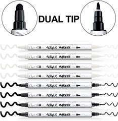 TRANSON 4 Black and 4 White Paint 1 Count (Pack of 8), 4 4