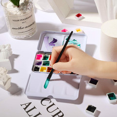53 Pieces Empty Watercolor Paint Palette Metal Watercolor Tin Box Palette Half T