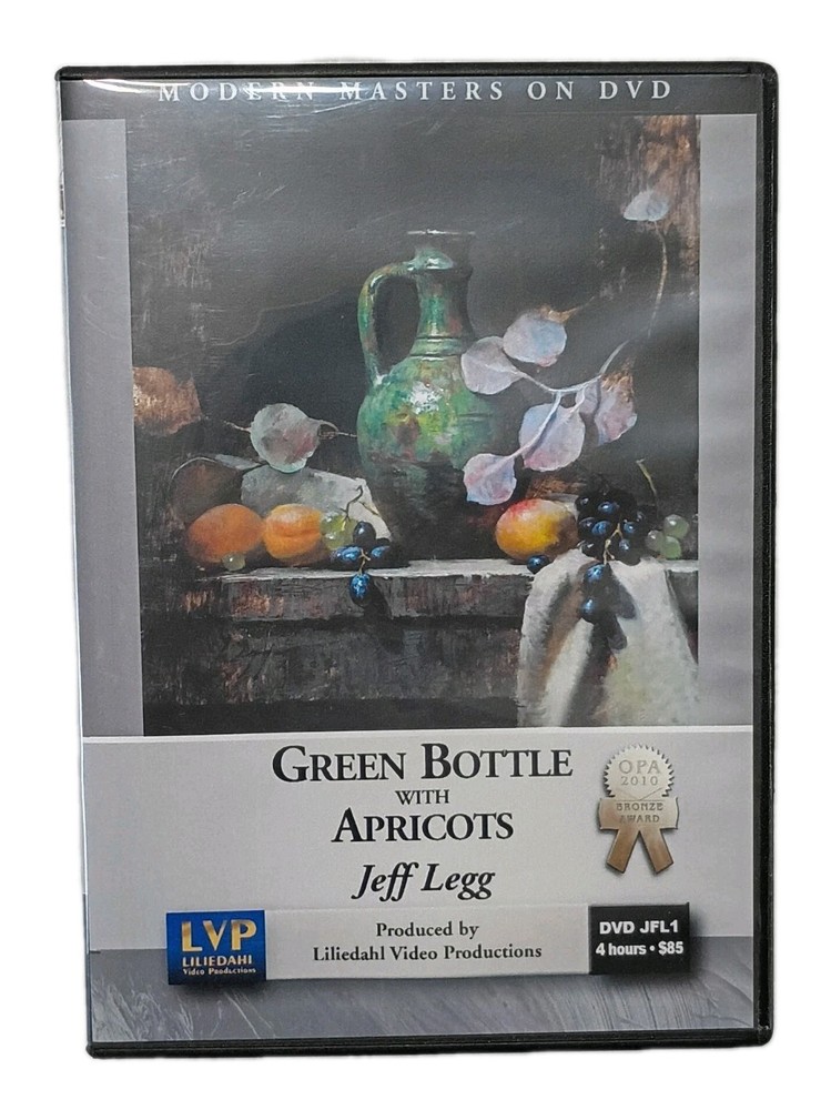 Jeff Legg Green Bottle with Apricots Still Life Painting Art Instruction DVD