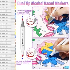 168 Colors Dual Tip Alcohol Markers Set with Case – Fine & Chisel Tips for Art,