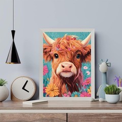 16×20 Highland Cow Painting by Numbers Kit for Adults – Gift & Decor Solution