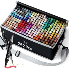 262 Colors Double Tip Alcohol Markers Set with Case for Artists & Beginners