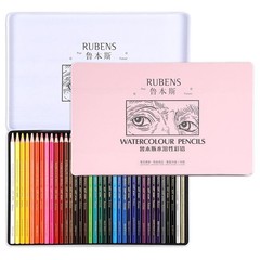 36 PCS Watercolor Pencils Soft Core Water Soluble Metal Box Adult Drawing