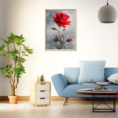 Framed Rose Paint by Numbers Kits for Adults,Flower Painting by Numbers with …