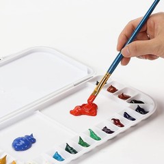 Mr. Pen Airtight 18-Well Watercolor Palette with 2 Mixing Areas 1 Pack, White