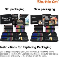 Versatile 103-Piece Professional Art Supplies with Case for On-the-Go Creativity