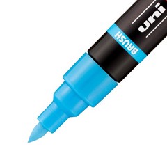 uni PC5BR WaterBased Paint Marker Reversible Brush 1.04.0mm Light Blue 3CT