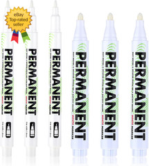 Acrylic White Paint Pens 6 Pack White Permanent Marker with Extra Fine Point