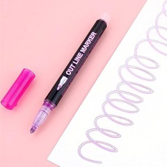 Super Sparkle Double Line Outline Markers 12 Colors Self Outline Metallic Pens