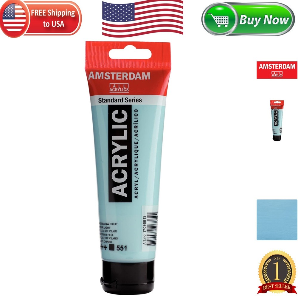 Artistic 120ml Sky Blue Light Acrylic Tube – Alkali Resistant, Medium Body
