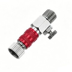 2Pcs 1/8 Air Brush Control Valve Quick Connect Adapter w/ Airflow Regulator Red