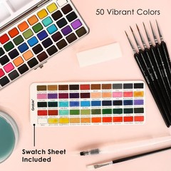 Grabie 50 Colors Watercolor Paint Set, 12.5 Ounce (Pack of 1), 50