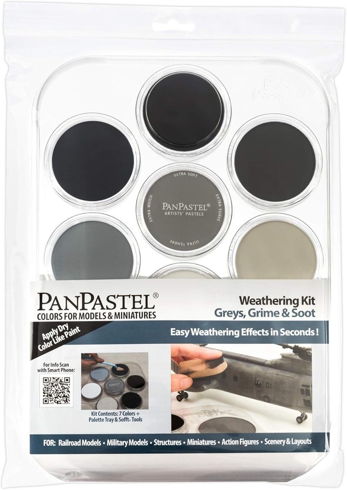 Panpastel Weathering Greys Grime Soot Soft Pastels Kit Of 7 Professional Colors