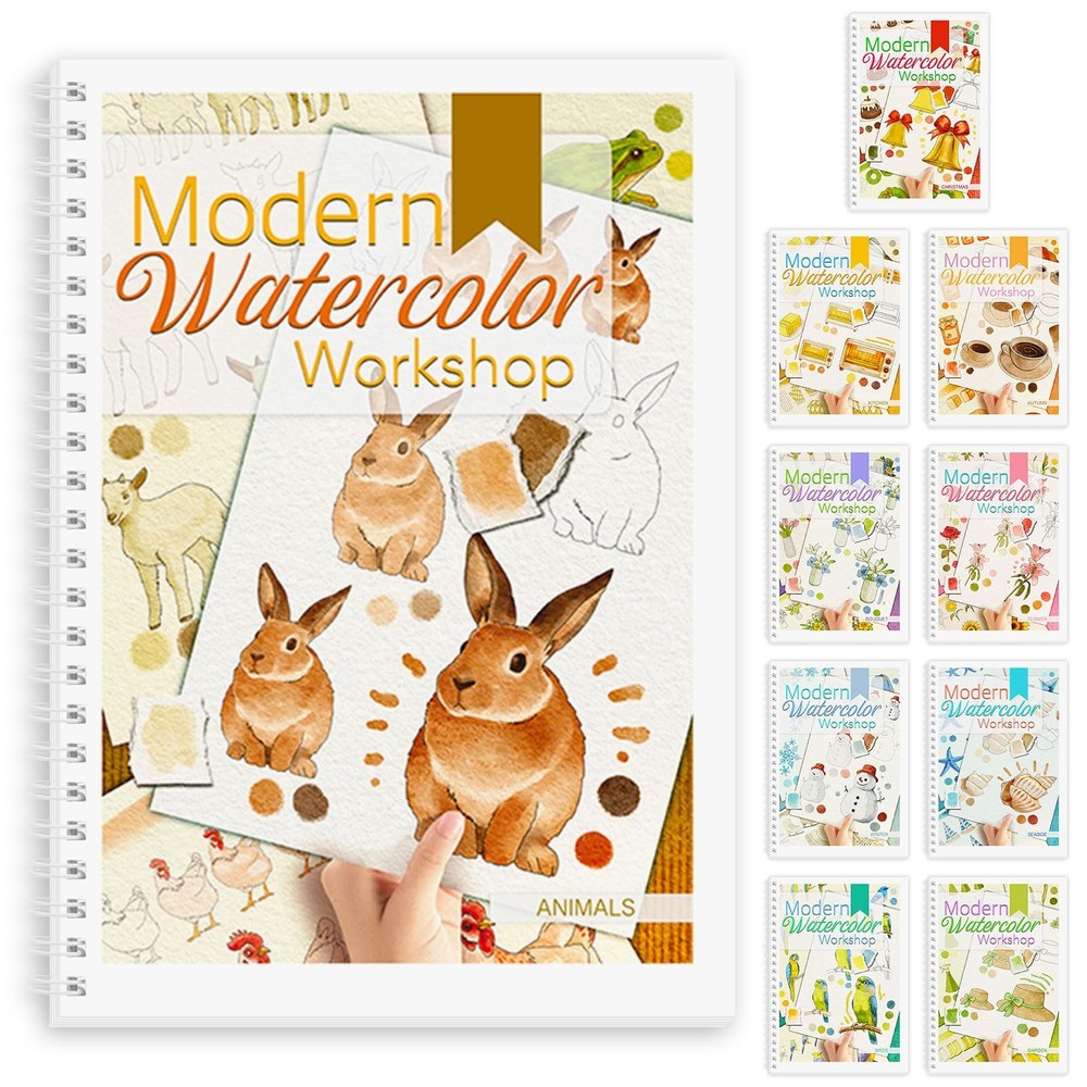 Watercolor Workbook, Watercolor Workbook Paint Book Beginner Friendly, 12 Dif…