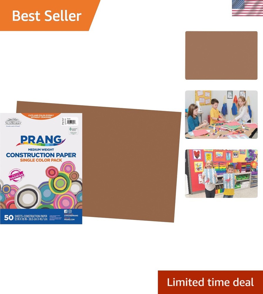 Versatile 12″ x 18″ Brown Groundwood Paper – 50 Sheets for Painting & Drawing