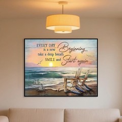 Beach Sunset Diamond Art Kits for Adults, 16×12 inches,