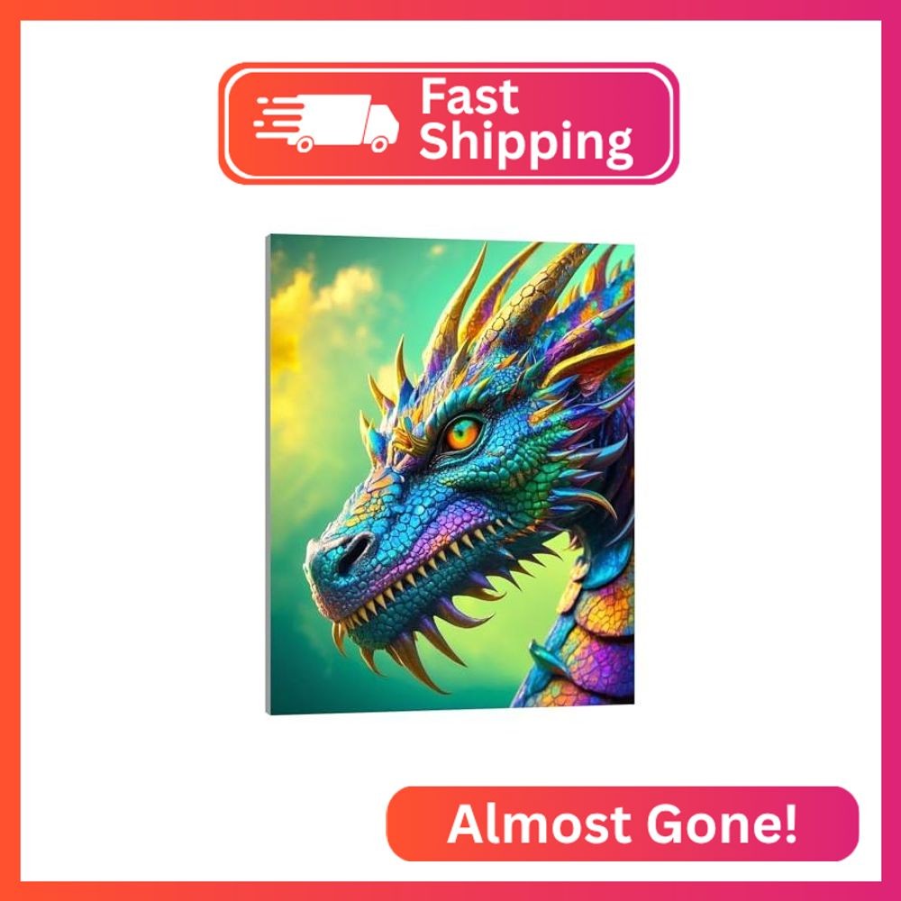 TINDAY Dragon Paint by Numbers Kit for Adults Green Dragon Paint by Number for A