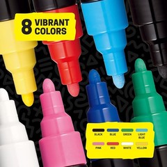 Paint Markers, 5M Medium Acrylic Markers with Reversible Tips, Artist Recomme…