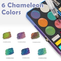 Watercolor Paint Set, 18 Colors Glitter Watercolor Paint Kit (12 18 colors