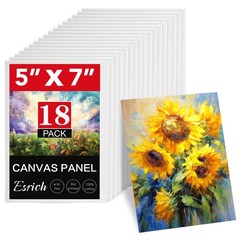 5x7IN Small Canvases for Painting, 18 Pack Mini Canvas Boards 100% Cotton Pai…