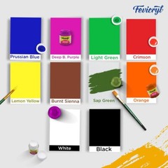 Fevicryl Acrylic Paint Set 10 Colours DIY Sunflower Craft Kit Non-Cracking