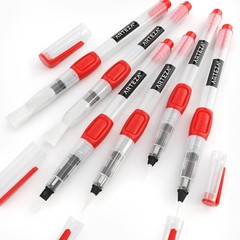 Water Brush Pens, Set of 6, with Assorted Soft Nylon Bristle Tip Sizes, Self-…
