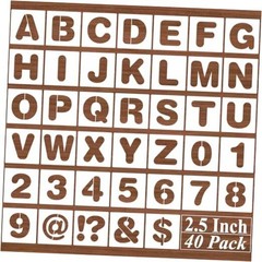Alphabet Letter Stencils – 40 Pack Letter Number Stencil Templates 2.5 Inch